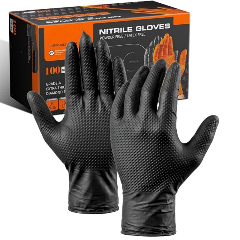 Rubber Glove Cleaning - Rękawice nitrylowe jednorazowe, pomarańczowe, przemysłowe, o