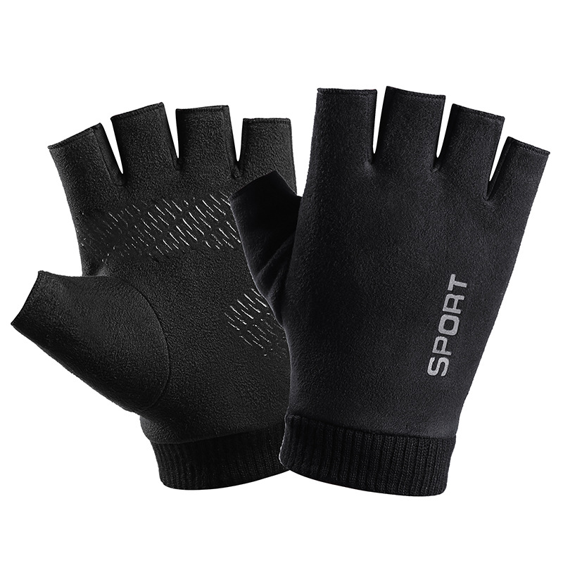 Leather Driving Glove - Mężczyźni zimowe zamszowe plusz gruby pół